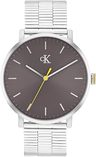 Calvin Klein Uhr mit DREI-Zeiger-Quarzwerk Silbernes Kollektion CK REAL mit Silbernes Edelstahlarmband - 25200547
