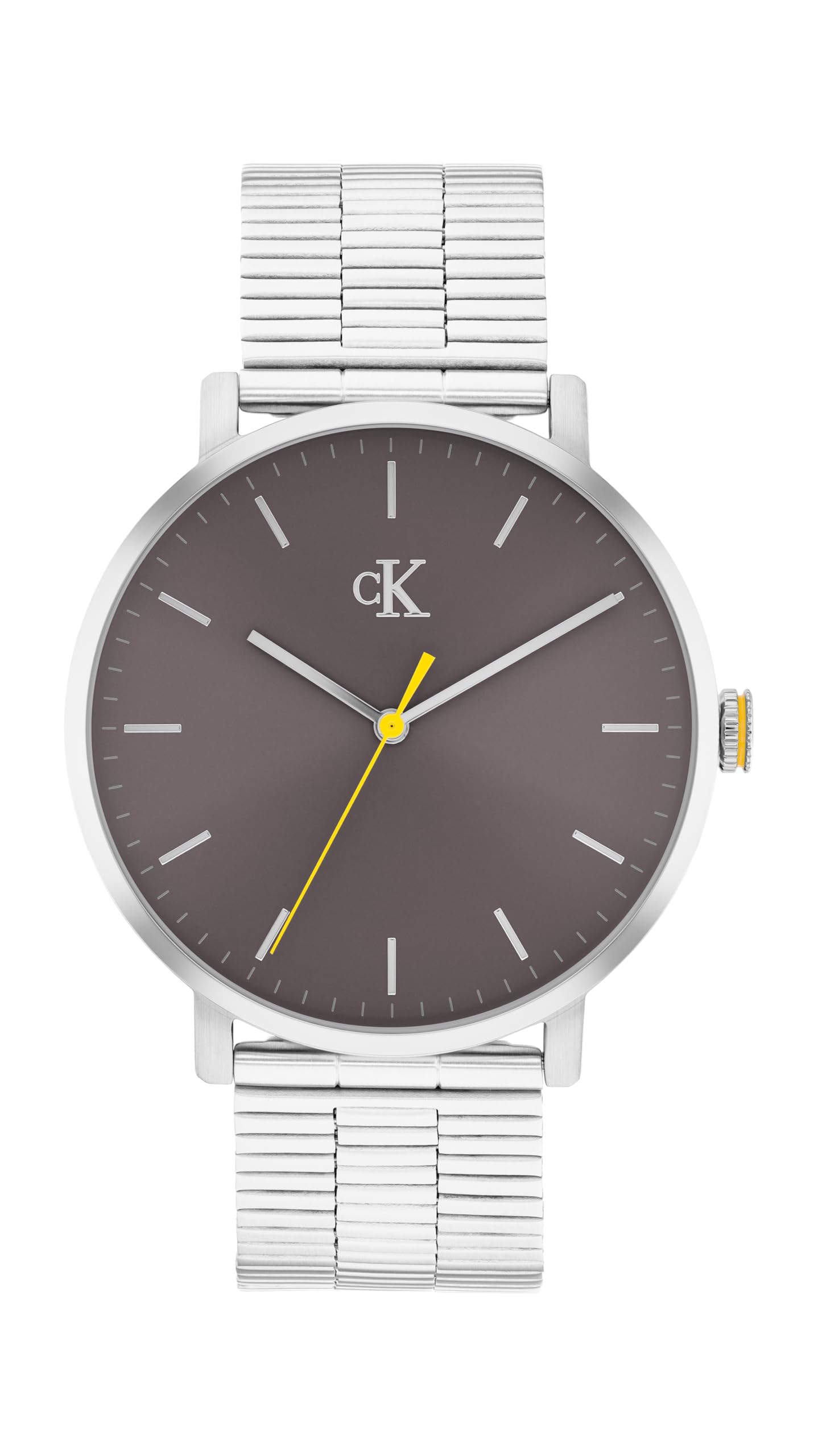 Calvin Klein Three Hand Quartz Movement Watch Silver CK Real Collection with Silver Stainless Steel Bracelet - 25200547