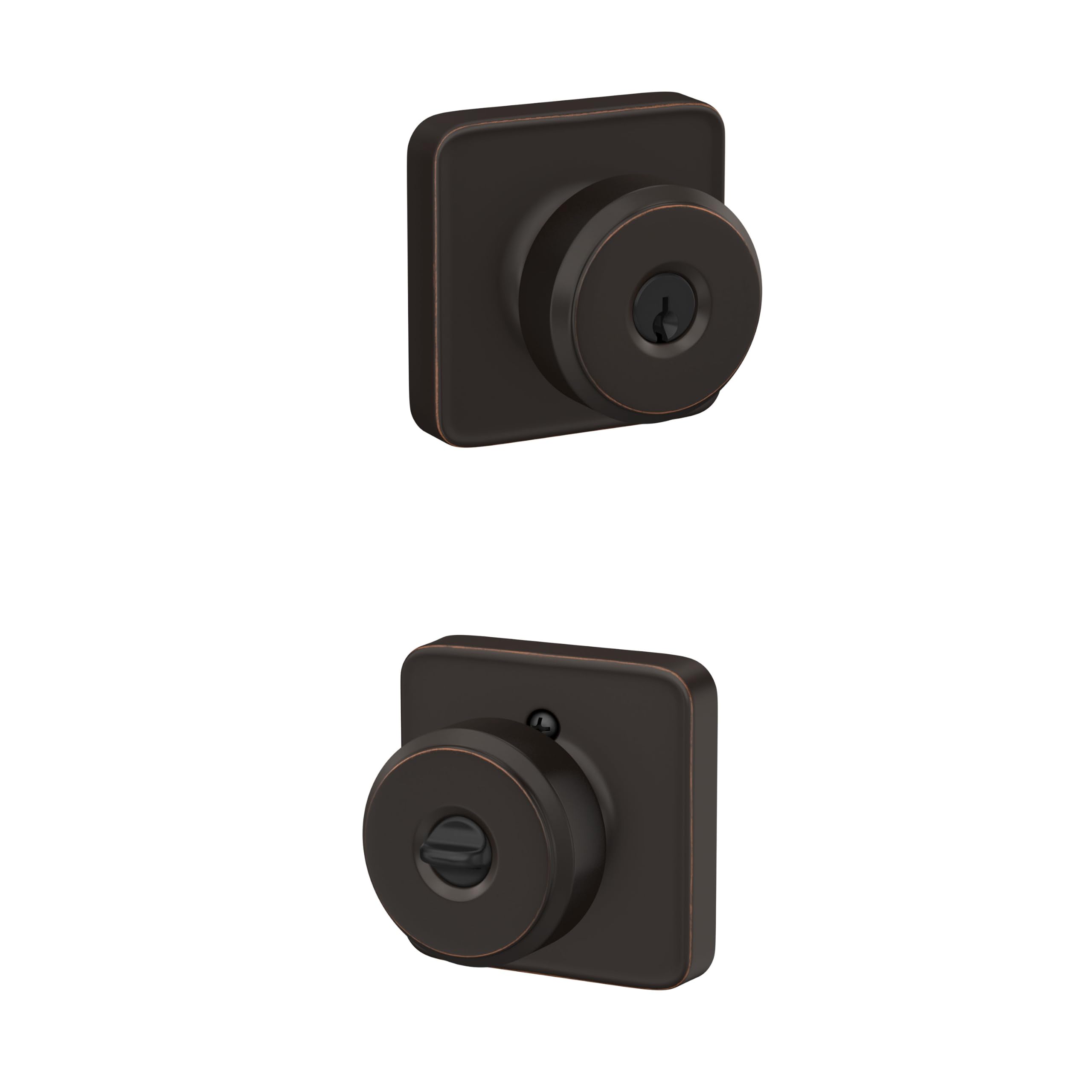 SCHLAGE Bowery Keyed Entry Door Knob, Interior/Exterior, Aged Bronze