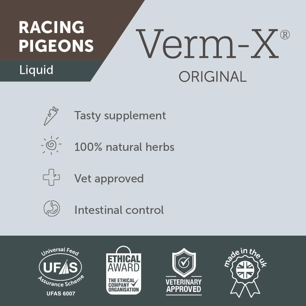 Verm-X Original All Natural Liquid for Racing Pigeons. Approved for Use on Organic Farms. Supports Intestinal Hygiene. Vet Approved. Maintains Gut Vitality. Wormwood Free Recipe - Image 5