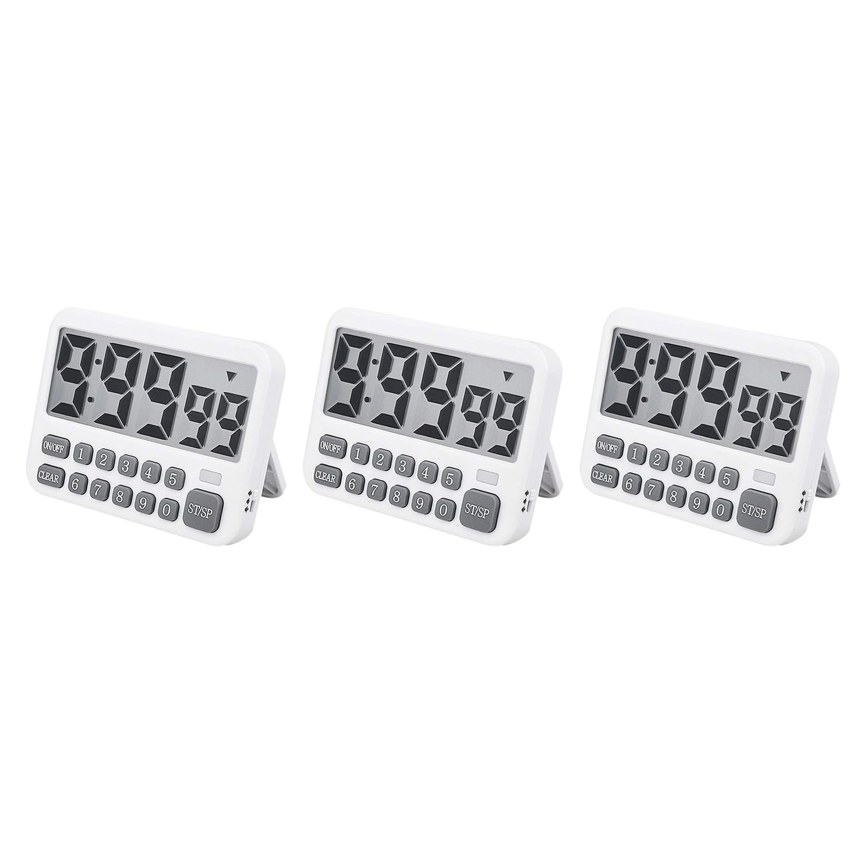 Hndhbfgrt 3X Digital Kitchen Timer, Large Display Cooking Timer Cycle Count Up/Down Timer with Digits Directly Input, Loud Alarm