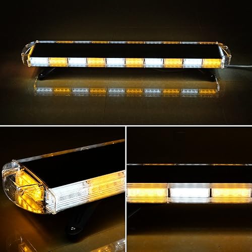 Miniatura 3 de CORP Set ámbar blanco multifunción 47 pulgadas 88-LED barra de luz estroboscópica techo y 20 x 12 LED súper delgada lámpara intermitente advertencia
