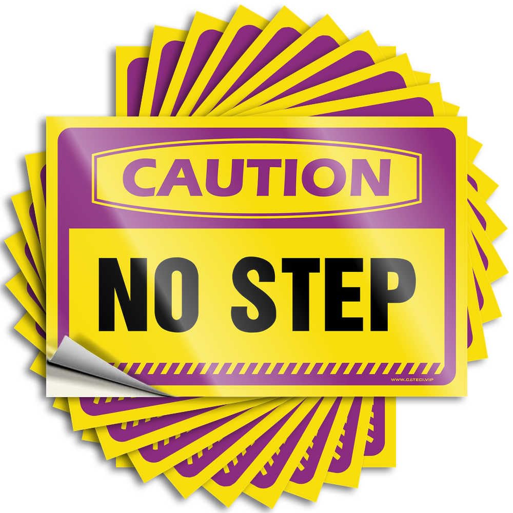 Car Window Stickers Caution No Step Stickers 10Pcs Car Stickers Funny Car Decal Stickers(8X12CM)