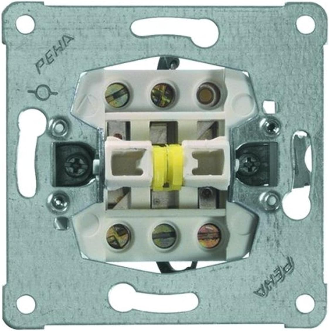 peha 00110411 Basic Element Roller Shutter Rocker Switch with Screw Terminals for all Flush-Mounted Range 10 A 250 V Single Pole Double Throw Electric Lock