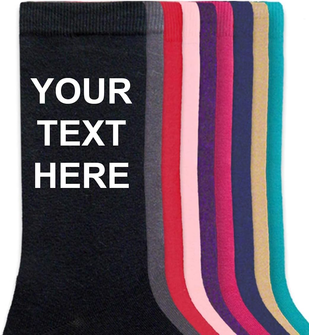 sockprints Custom Dress Socks for Men – Add Your Text or Name, Personalized Writing Design, Printed Dress Socks - Image 7