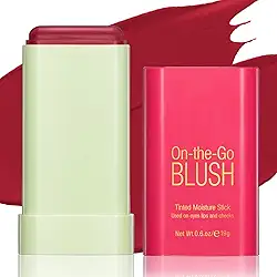 BEFIVECOK Bastão de blush para bochechas – bastão de blush de maquiagem creme, bastão hidratante sólido para tonalidade das bochechas, blushes suaves de longa duração à prova d'água natural misturável
