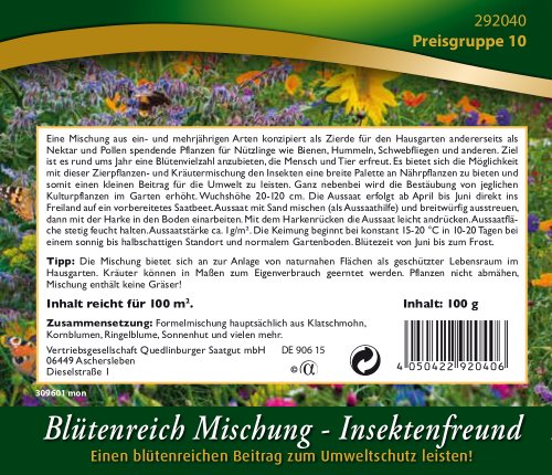 Blumenwiese Samen Quedlinburger Saatgut für Schmetterlinge