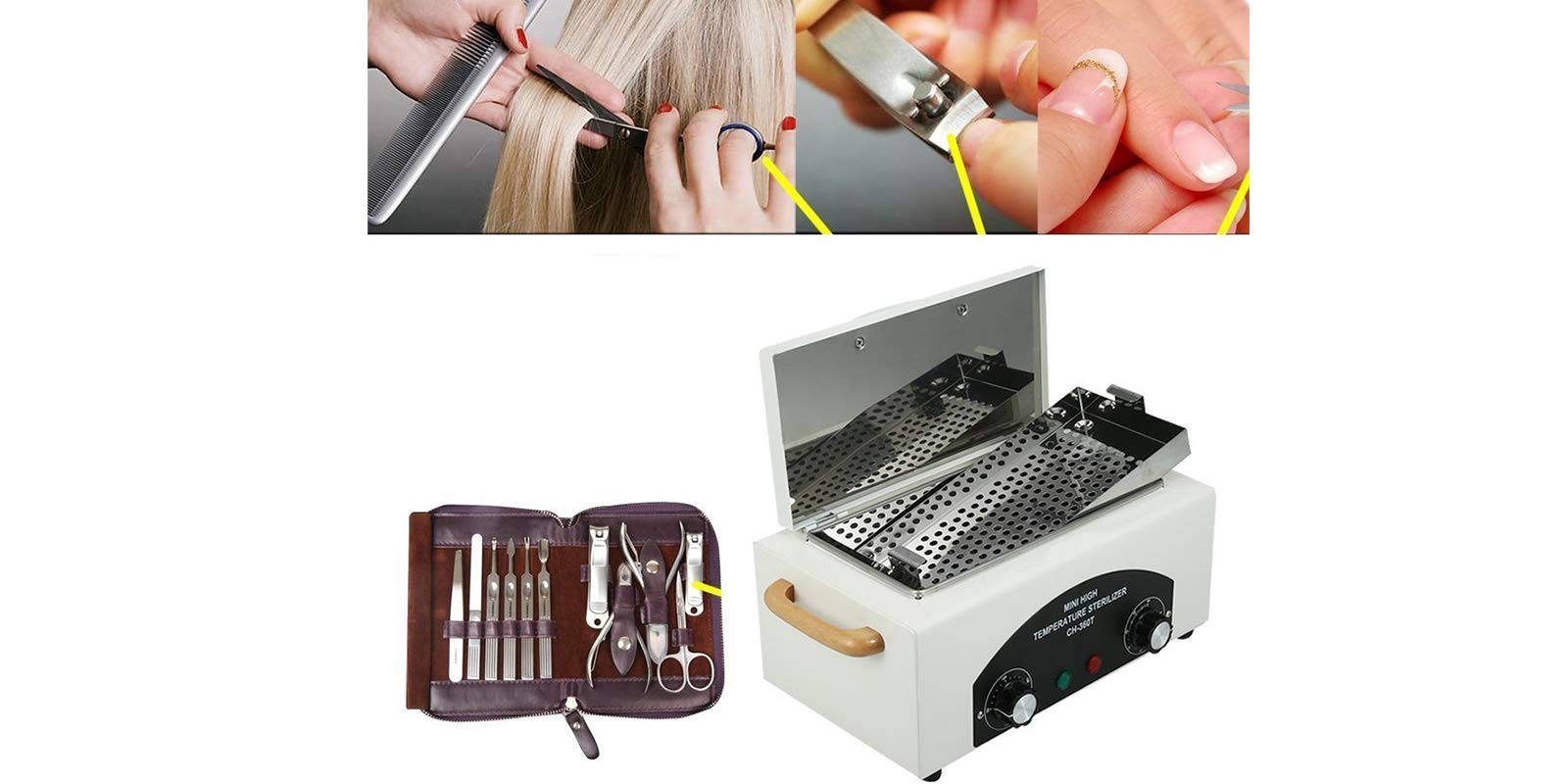YASTA Sterilizzatore Professionale a Secco Per Disinfezione Utensili in Acciaio Inox Sterilizzatrice Per Attrezzi Di Estetica Sterilizzazione Sicura e Efficace Per Estetista Dentista Tatuatore