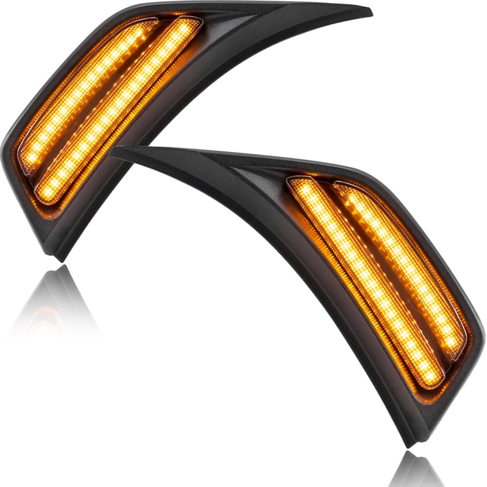 NJSBYL LED Side Marker Lights for J.eep Wrangler Gladiator 2018 2019 2020 2021 2022 2023 JL JT Amber LED Turn Signal Lights Smoked Lens Fender Side Repeater Blinker Lamps 68297664AA 68297664AD