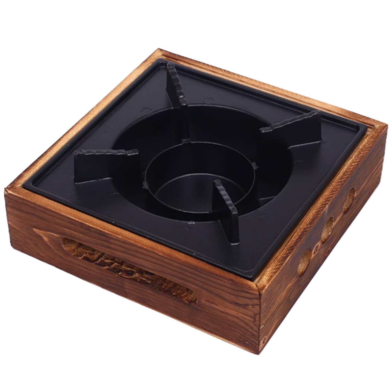 Pentola da Cucina in ghisa Shabu in Stile Giapponese, per Sukiyaki Nabe, con Coperchio in Legno e fornello Antiaderente, per servire zuppa di Noodle e Ramen Sukiyaki, 28 cm/11 poll