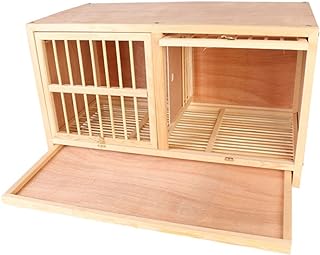 Bird Cage Solid Wood Nest Box Pigeon Pairing Cage Racing Homing Pigeon Nest Supplies The Design of The Door Rotating Door Bolt(Color: Brown, Size: 603035 cm)