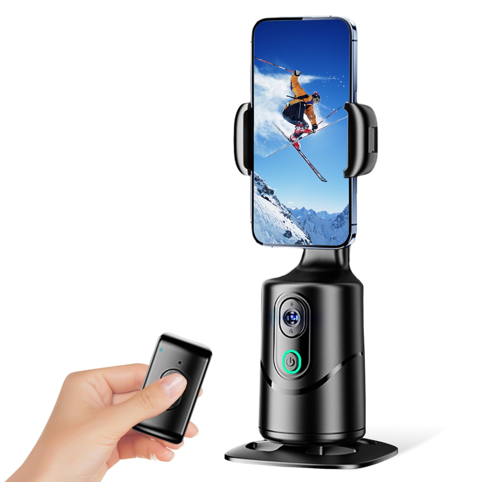 Gimbal per cellulare, con riconoscimento automatico del viso e tracciamento a 360 gradi, treppiedi per smartphone con telecomando, controllo gestuale, per Vlog TikTok Live Video Registrazione Gimbal