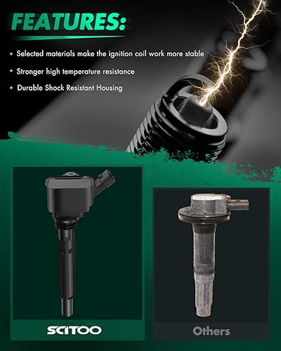 Vista 1536 de SCITOO 1 bobinas de encendido con 4 bujías de iridio para Chevrolet 2011-2015 Cruze 1.4L 2016 Cruze Limited 1.4L 2012-2020 Sonic 1.4L 2013-2021 Trax