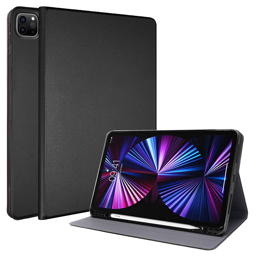 TECHGEAR iPad Pro 11" 2022/2021 Smart Case [Pencil Compatible] Slim Smart Case Fold Stand Cover with Corner Protection [Auto Wake/Sleep] for iPad Pro 11 Inch 4th & 3rd Generation - Black