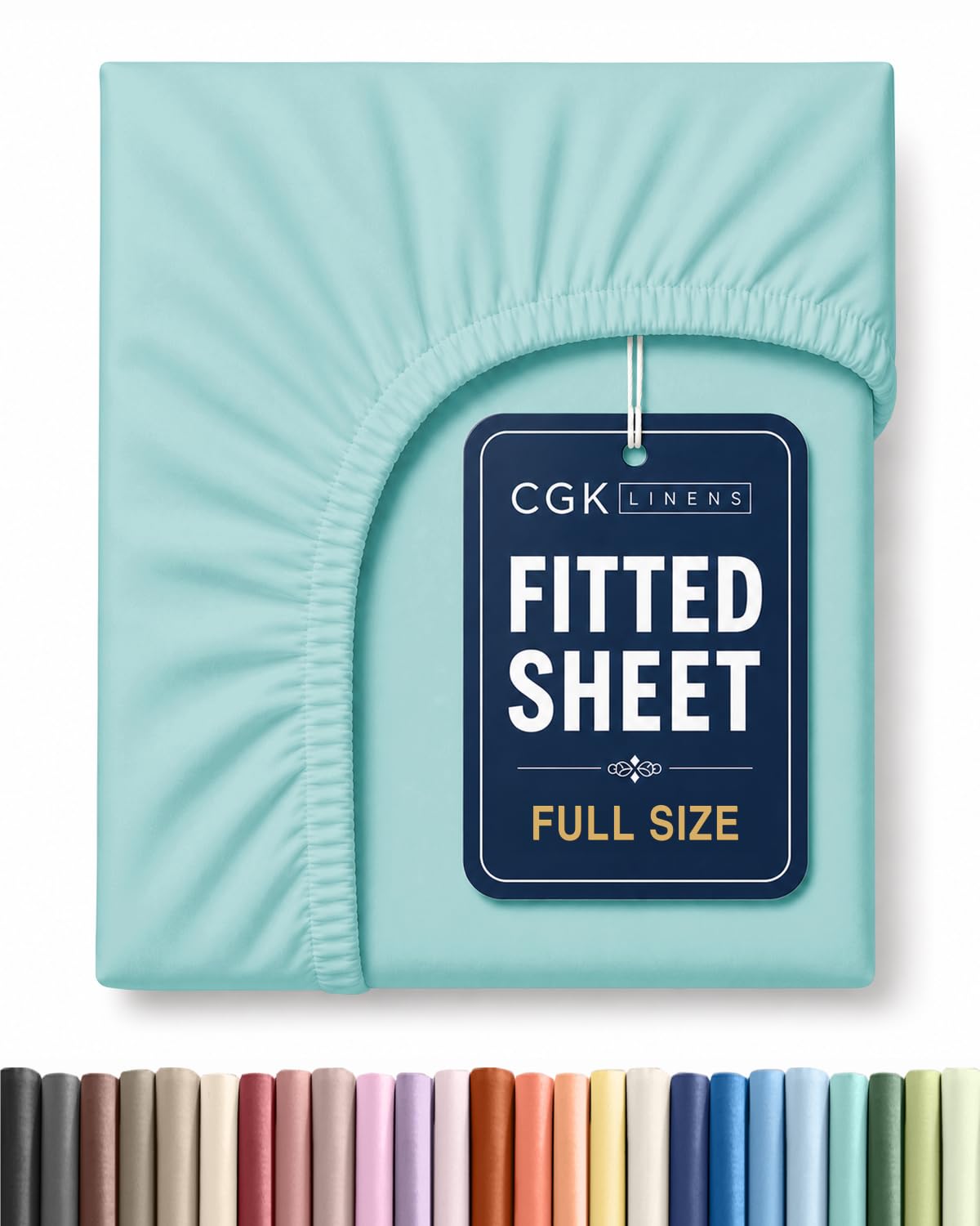 Full Fitted Sheet - Single Fitted Sheet Only - Deep Pockets - Spa Blue