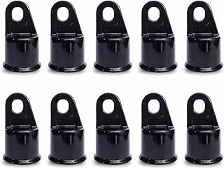 Rail End Aluminum 1-3/8" Black Coated, Chain Link Fence Fittings, 10 Pieces (Black)