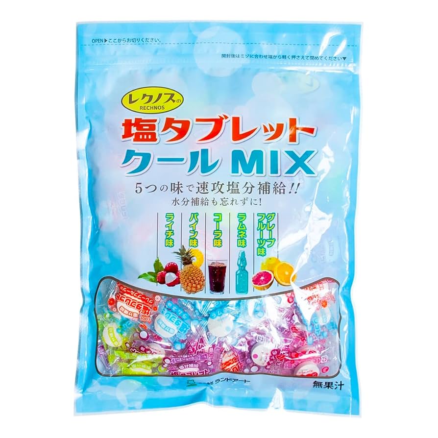 塩タブレット 500g×3袋セット Amazon | レクノスの塩タブレット クールMIX 袋入タイプ 500g 約