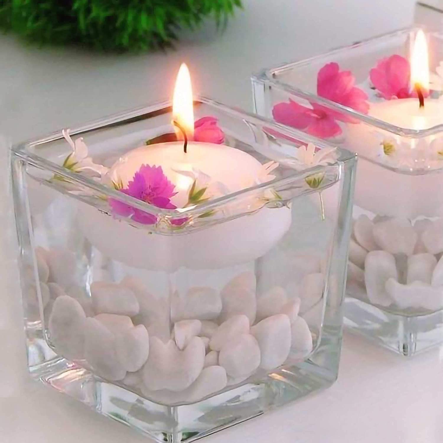Mahganya Center Designer Glass Square Cube Glass Vase for Home Table Decor Clear Glass Vase (3 Inch, Clear)-image-18