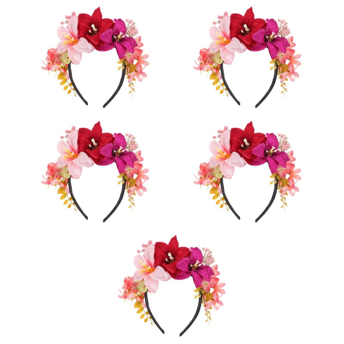 Beavorty 5 Pezzi Di Fascia Per in Tessuto Leggero Con Fiori Di Giglio Alla Moda Per Donne E Ragazze Per Feste E Occasioni Speciali