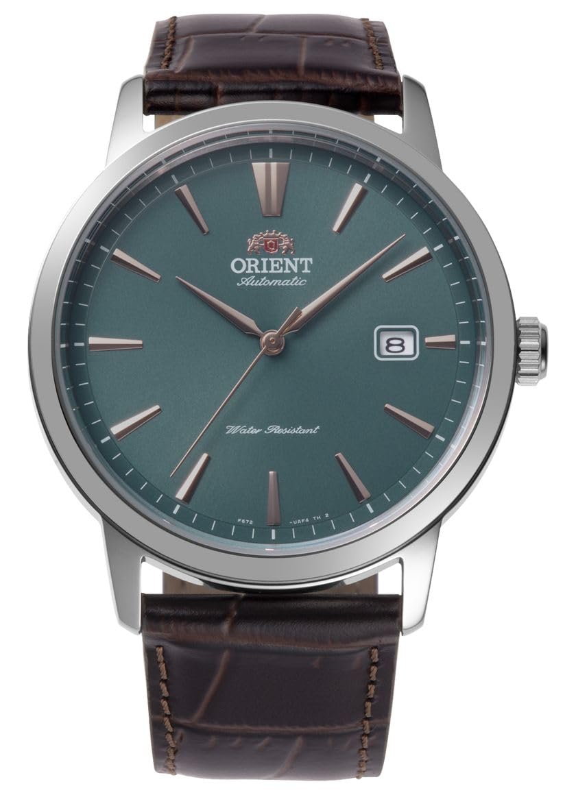 Orient Bambino RA-AC0F13E30B - Reloj AutomáTico Para Hombre, Exclusivo Europeo, Cristal De Zafiro, Caja De Acero Inoxidable, Correa De Piel, 41,6 Mm, Fondo De Caja De ExposicióN-image