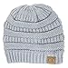 Black Thick Slouchy Knit Oversized Beanie Cap Hat,One Size,Light Grey