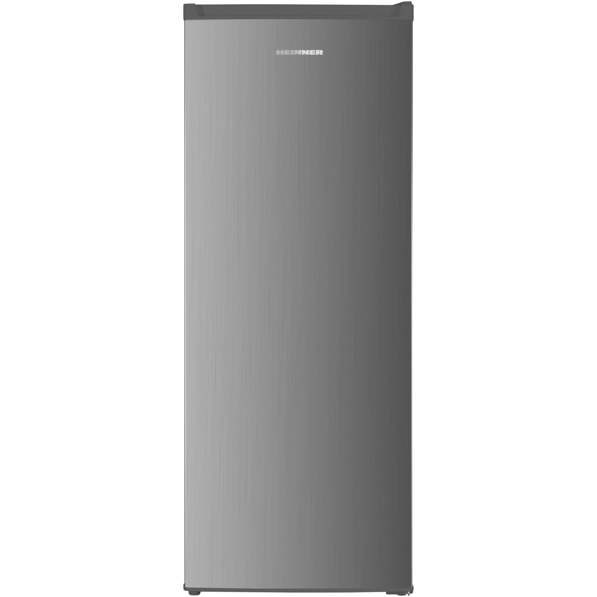 Gefrierschrank HFF-HM168XE++, 168 L, Energieklasse E, freistehend, elektronische Steuerung, LED-Anzeigen, Super Freezing, 5 Gefrierfächer, manuelle Abtauung, wechselbare Tür, Inox-Look