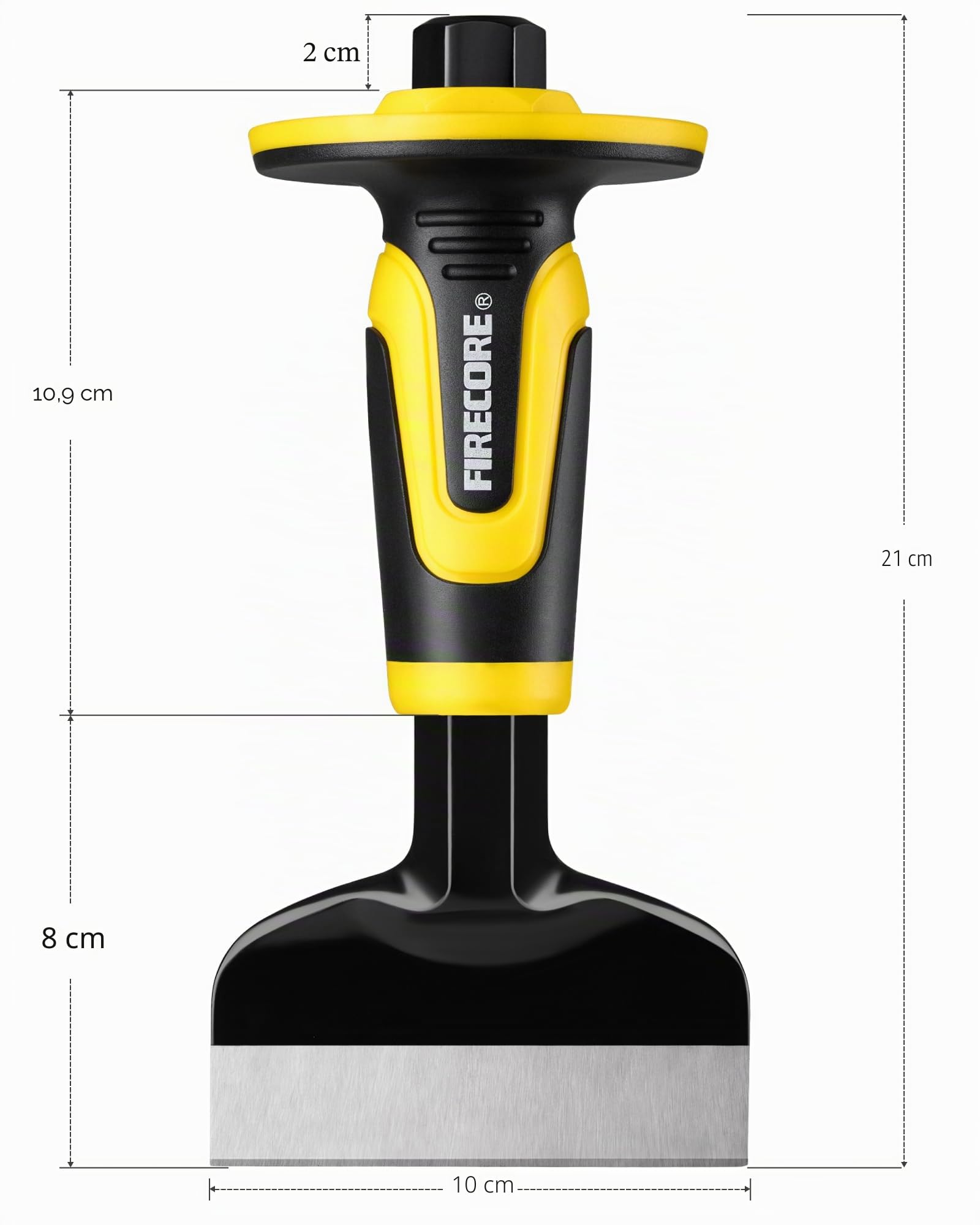 Meißel-Set für Gestein, 3 Meißel für Mauerwerk von Firecore mit Handschutz, robuster Flachmeißel für Beton, Stein, Ziegel, Gestein, Mörtel, Brechen, Schnitzen, Teilen, Schneiden
