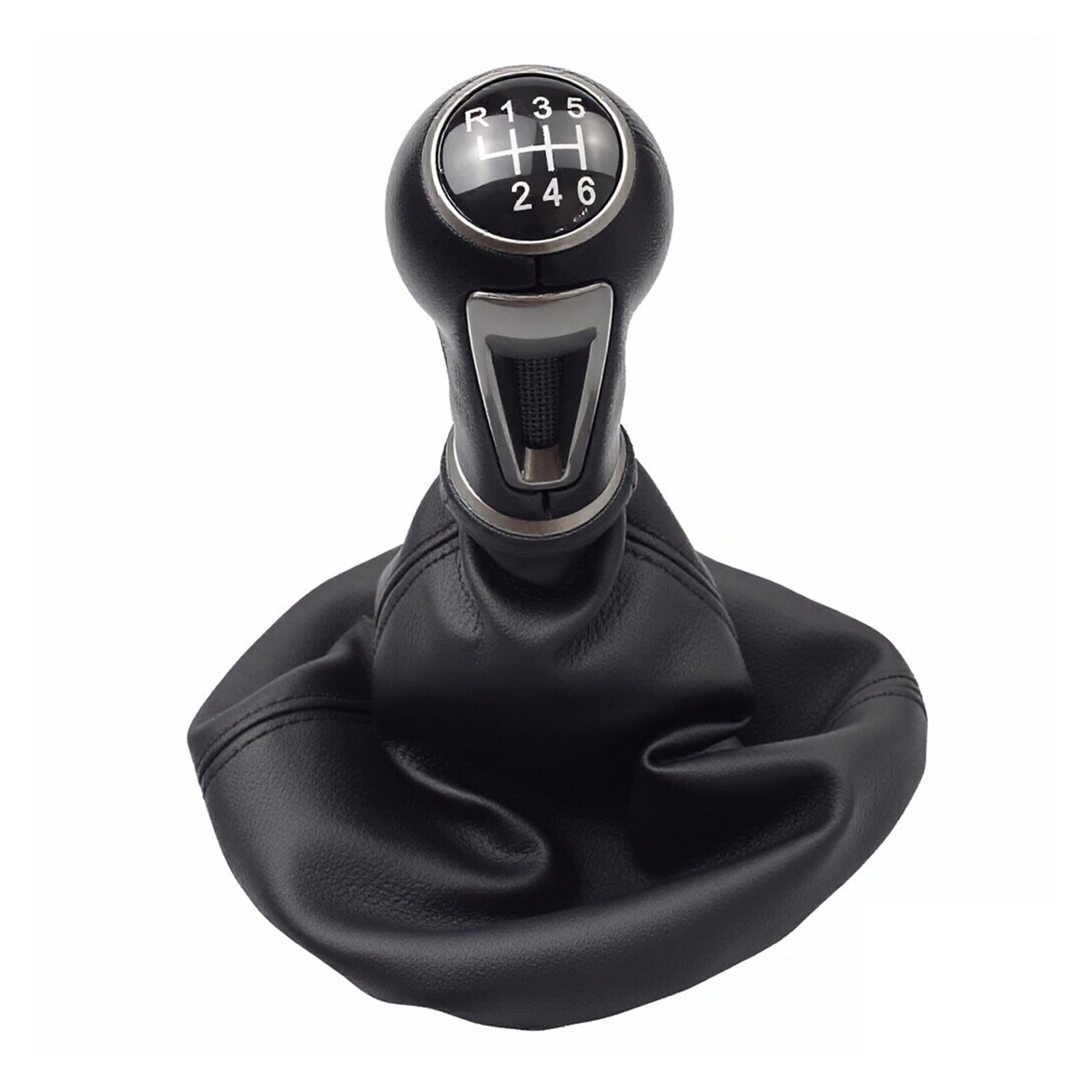 Qmtvfsrh R6-Speed Car Gear Shift Knob For Seat For Ibiza Iv Manual 5 6 Speed Car Gear Stick Shift Knob Lever Handball With Black Gaiter Boot Cover Abs(R6-Speed)