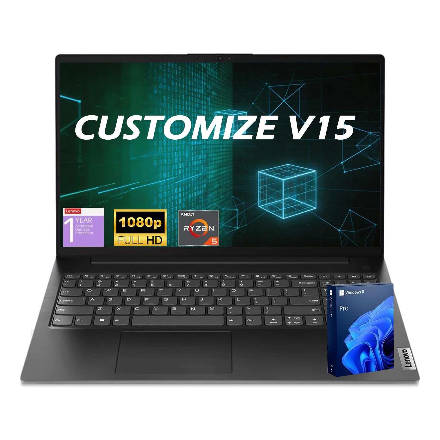 Amazon.com: PCONLINE Customized Laptop, Made with Lenovo V15