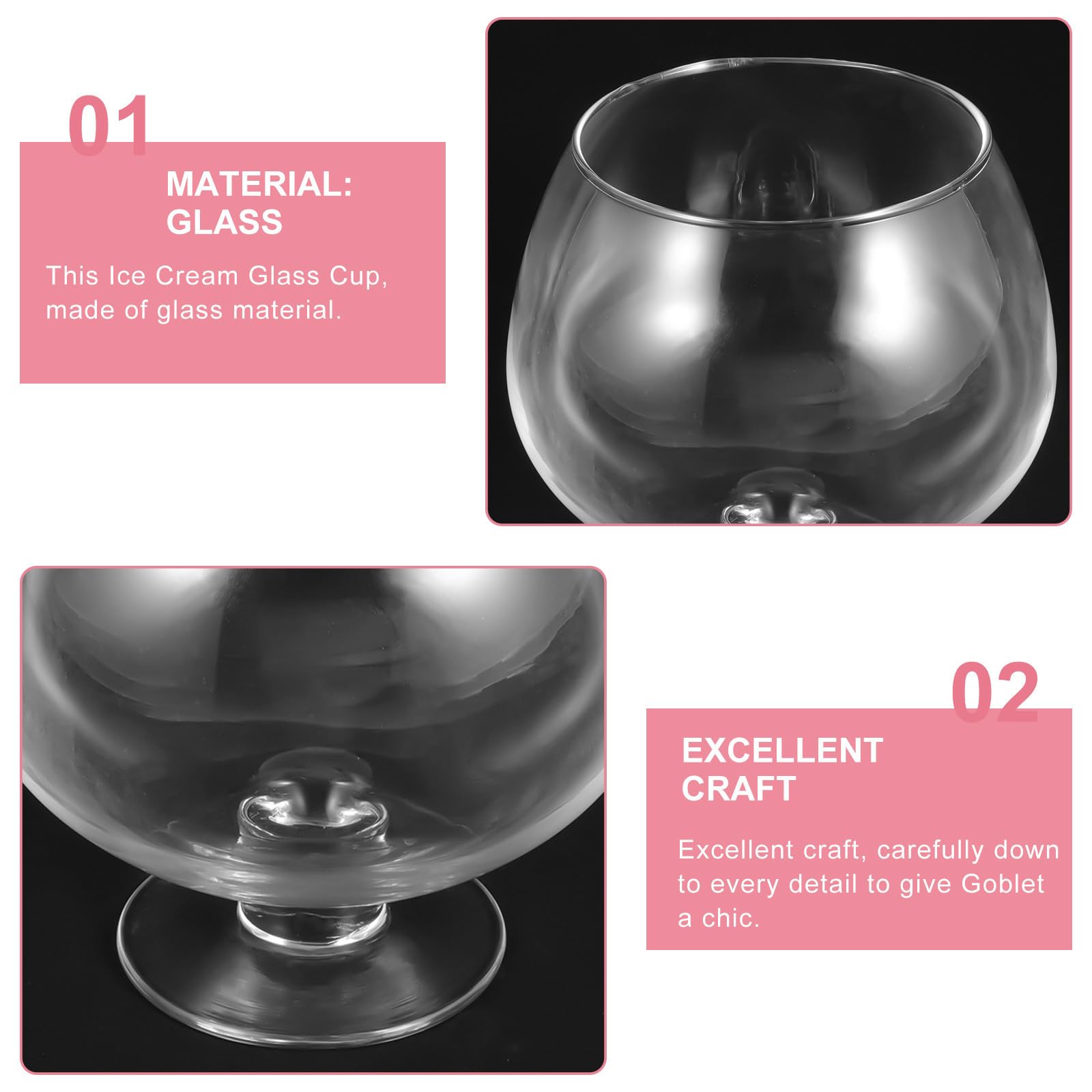 Ice Cream Goblet 1500ml in Vetro, Coppa da Dessert Grande | Festival Birra Decor, Multi-function Pudding Cup, Pastry Cup, Tazza di Vetro
