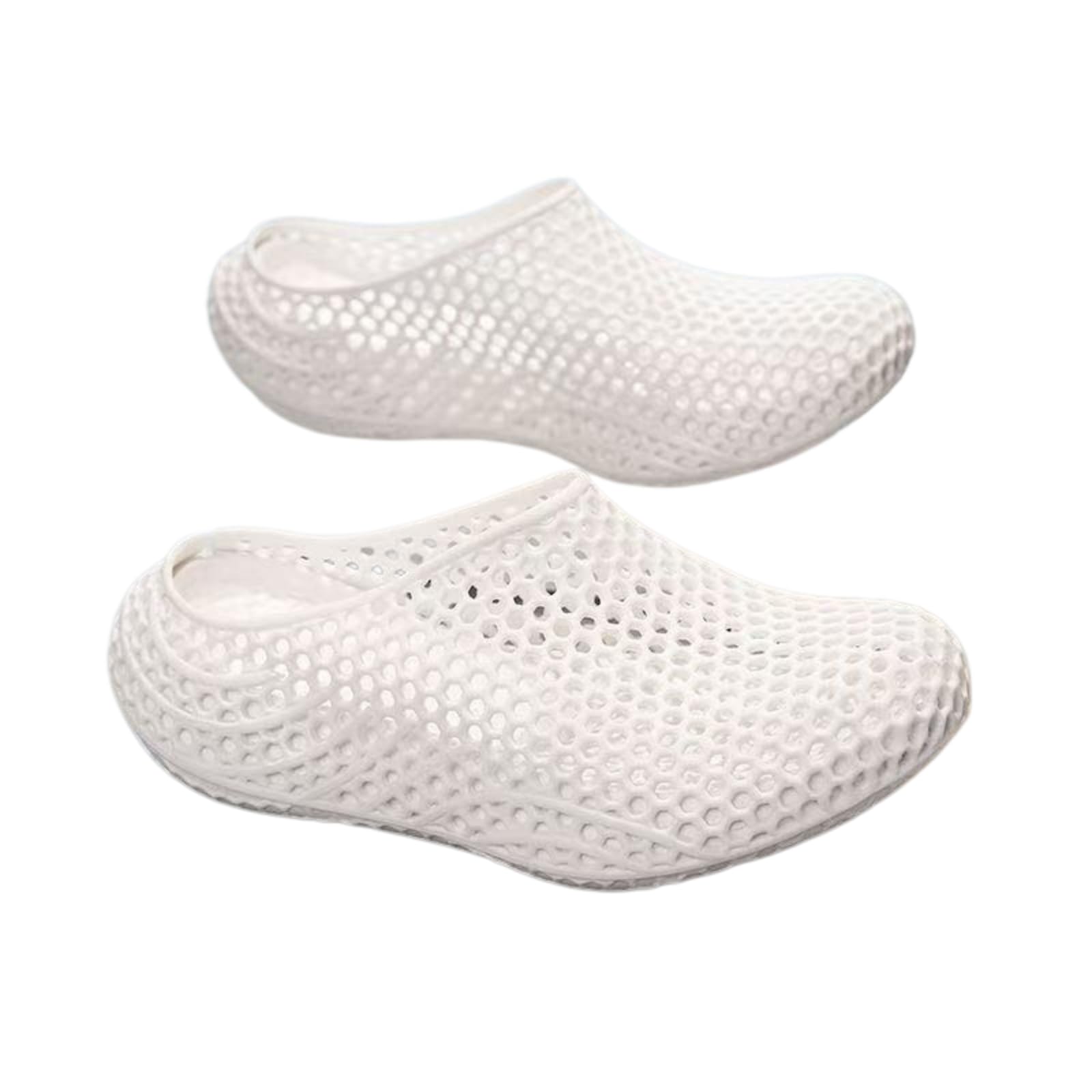 Pantofole Cotone Sandali Morbidi Traspiranti 3D Stampati Slip-on - Orologi in Rete Antiscivolo per Uomini E Donne, Scarpe Comode all'Interno All'aperto-white-39