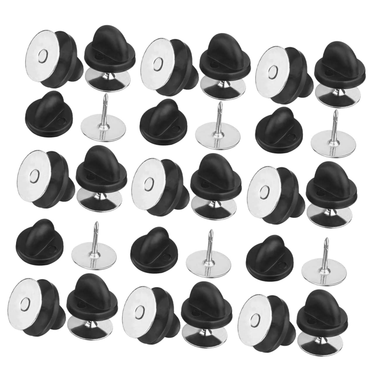 100sätze Sicherheitsnadeln Für Anstecknadeln Flache Pvc-broschen-rückseiten Für -schmuck Runde Stabile Und Praktische Pin Backs Für Anzüge Hüte Und Abzeichen