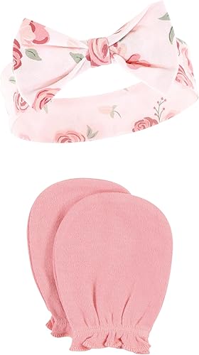 Miniatura 3 de Hudson Baby Conjunto de diadema de algodón y manoplas para rascar para bebé