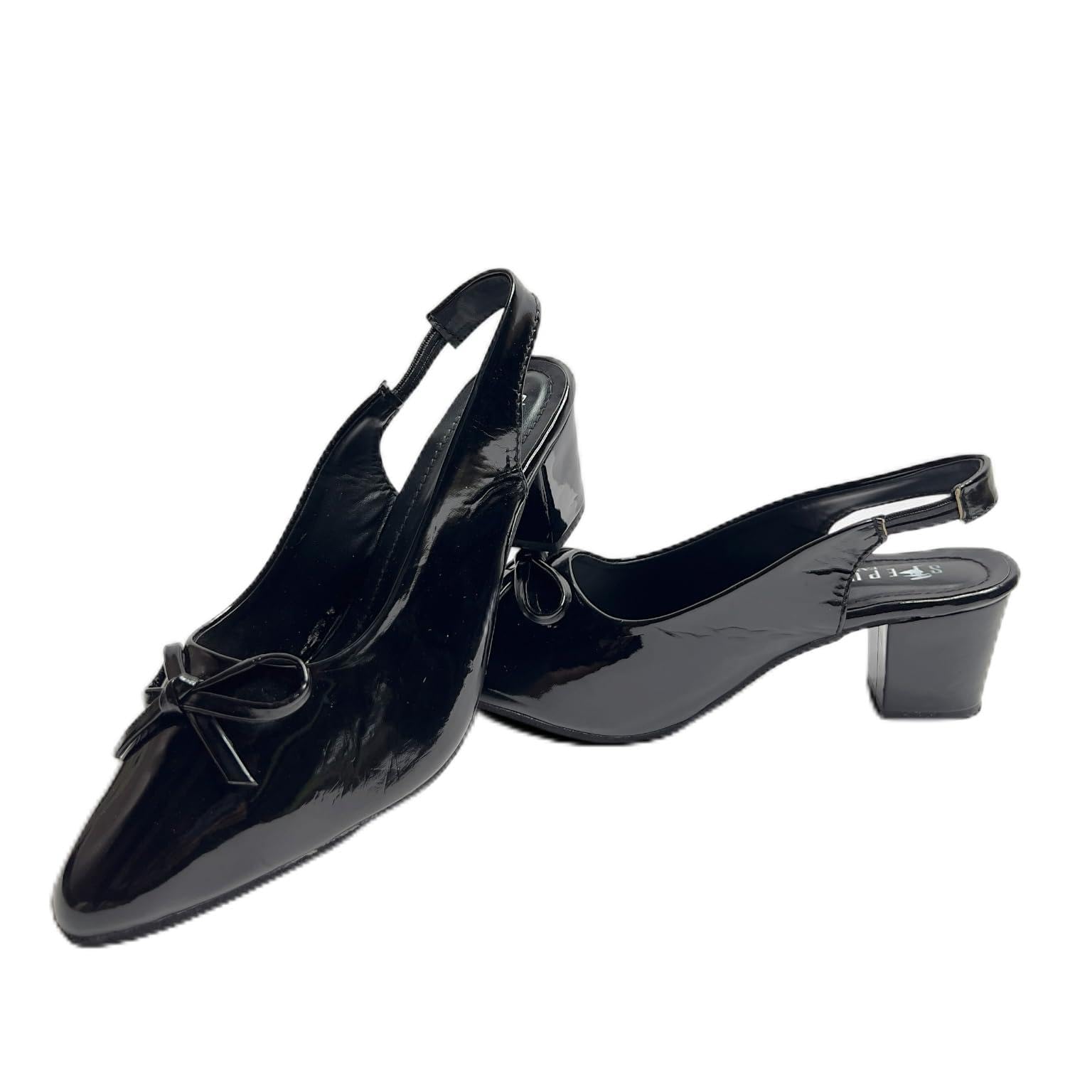 Women's Slingback Block Heel Pumps with Bow, Pointed Toe Slip-On Dress Shoes for Casual, Office, Party & Formal Wear-picture-10