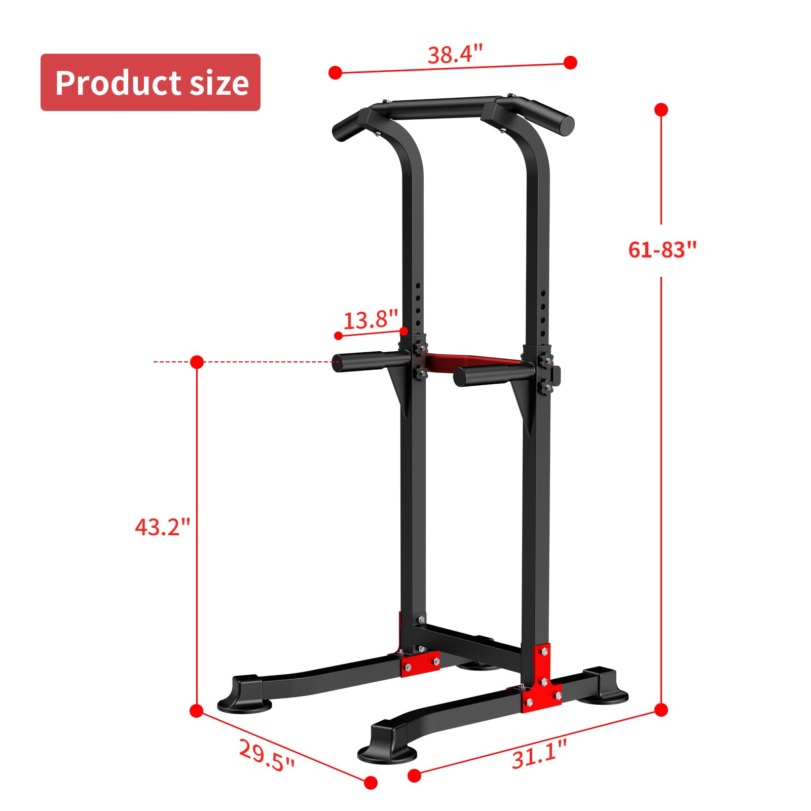Buy ZENOVA Power Tower Pull Up Bar Station Workout Dip Station