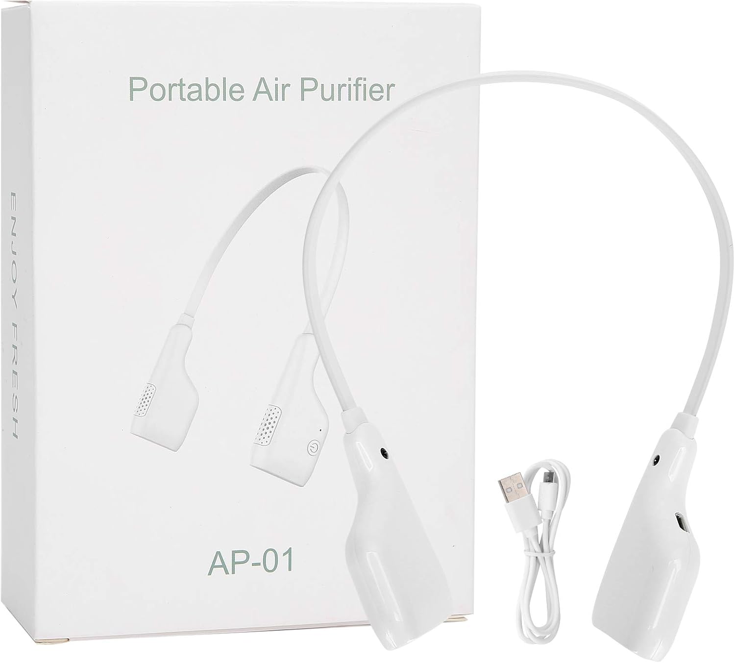 Purificador de aire personal portátil, mini purificador de aire portátil, purificador de aire para colgar en el cuello, purificador de iones negativos para deportes al aire libre