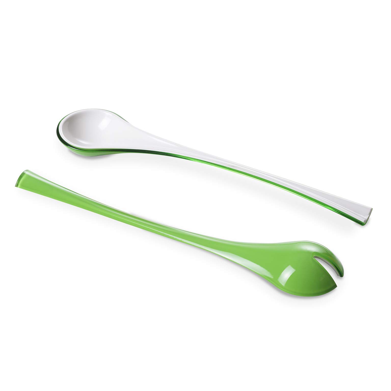 Omada Green Design Salad Cutlery, Modern Crockery, White Inside And Colored Outside With A Shaded Effect On The Outside, To Make Your Kitchen Practical And Fun, Trendy Line,