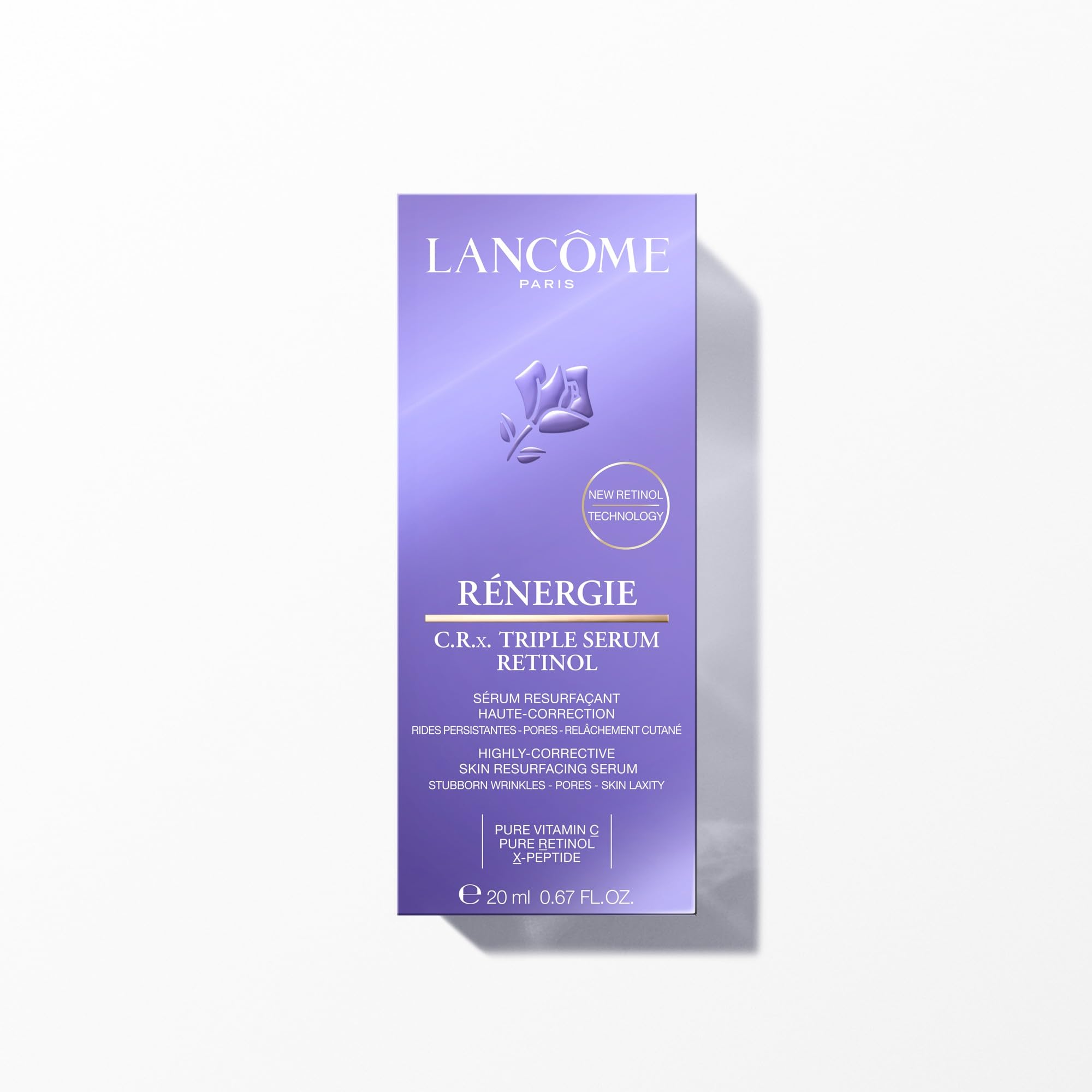 Lancôme Rénergie C.R.X. Triple Serum Retinol, Anti-Aging Serum | Nacht-Pflege, mit Vitamin C, X-Peptiden und Ceramiden, für sichtbar glattere und strahlende Haut, jugendliches Hautbild