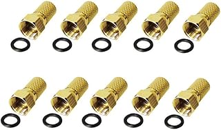 PremiumX 10x F-Connectors 7.5 mm with Rubber Sealing Ring for Coaxial Cable Antenna Cable Coaxial Cable