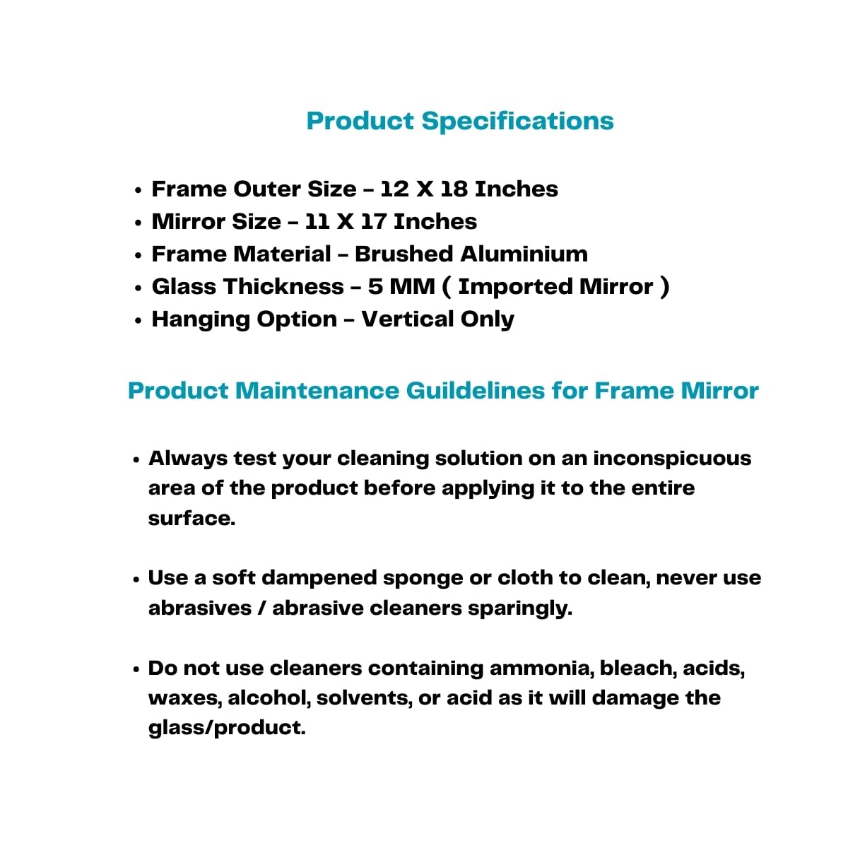 Metal Frame Mirror - 12x18 Inch Wall Mirror -9