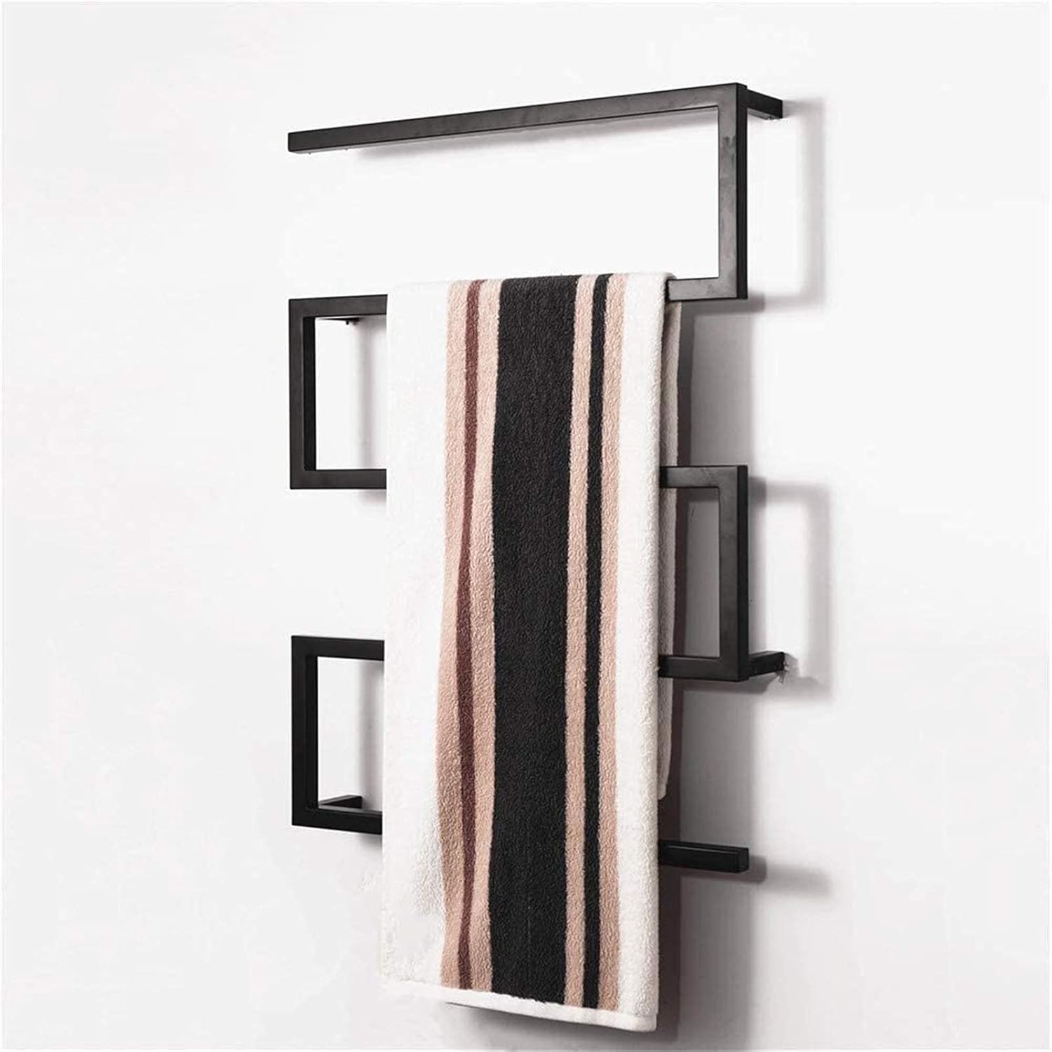 LUNEZY Heated Towel Rail Rails Towel Warmer,Towel Warmer, Electric Heated Towel Rack 304 Stainless Steel with Square Bars Towel Dryer for Bathroom Kitchen Hotel Bathroom Accessories (Colo