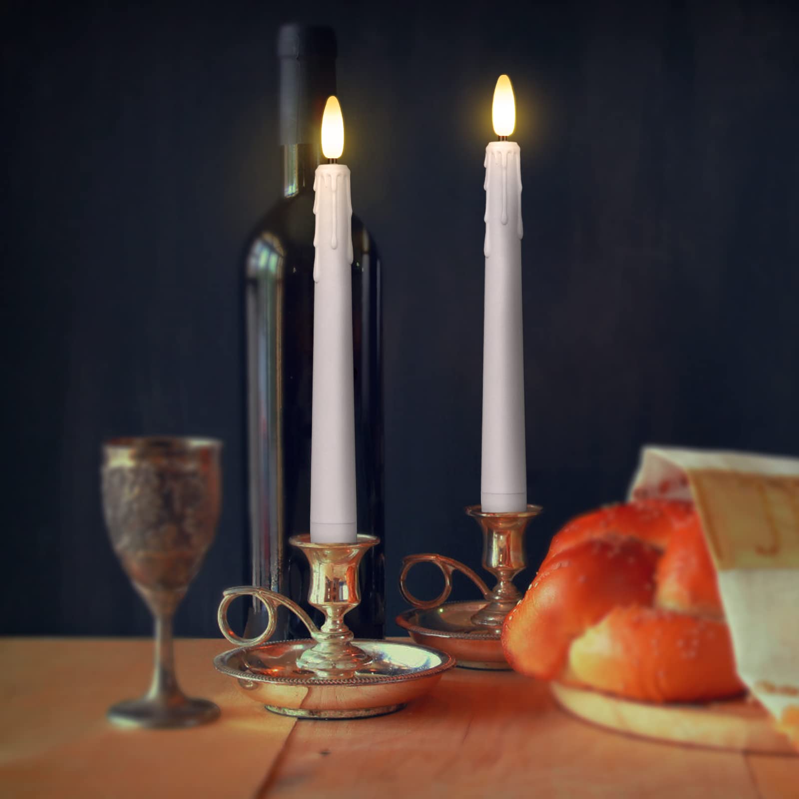 FREEPOWER 6 Bougies LED Blanches Avec Minuterie Télécommande