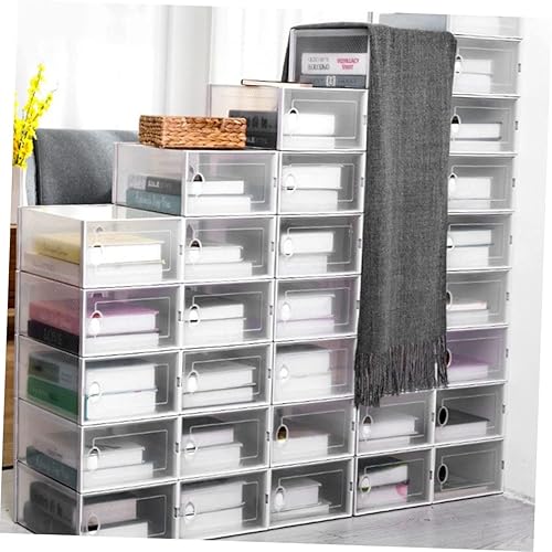 Miniatura 9 de Zerodeko Clamshell Organizador de zapatos apilable transparente contenedor de almacenamiento de zapatos fácil para la entrada y armario del hogar y