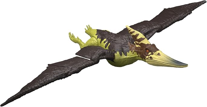 Mattel Jurassic World Roar and Shine! Pteranodon, Childrens Dinosaur Figure, Toy, Max Length Approx. 16.5 inches 42 cm, Ages 4 and Up, Black, JKL78