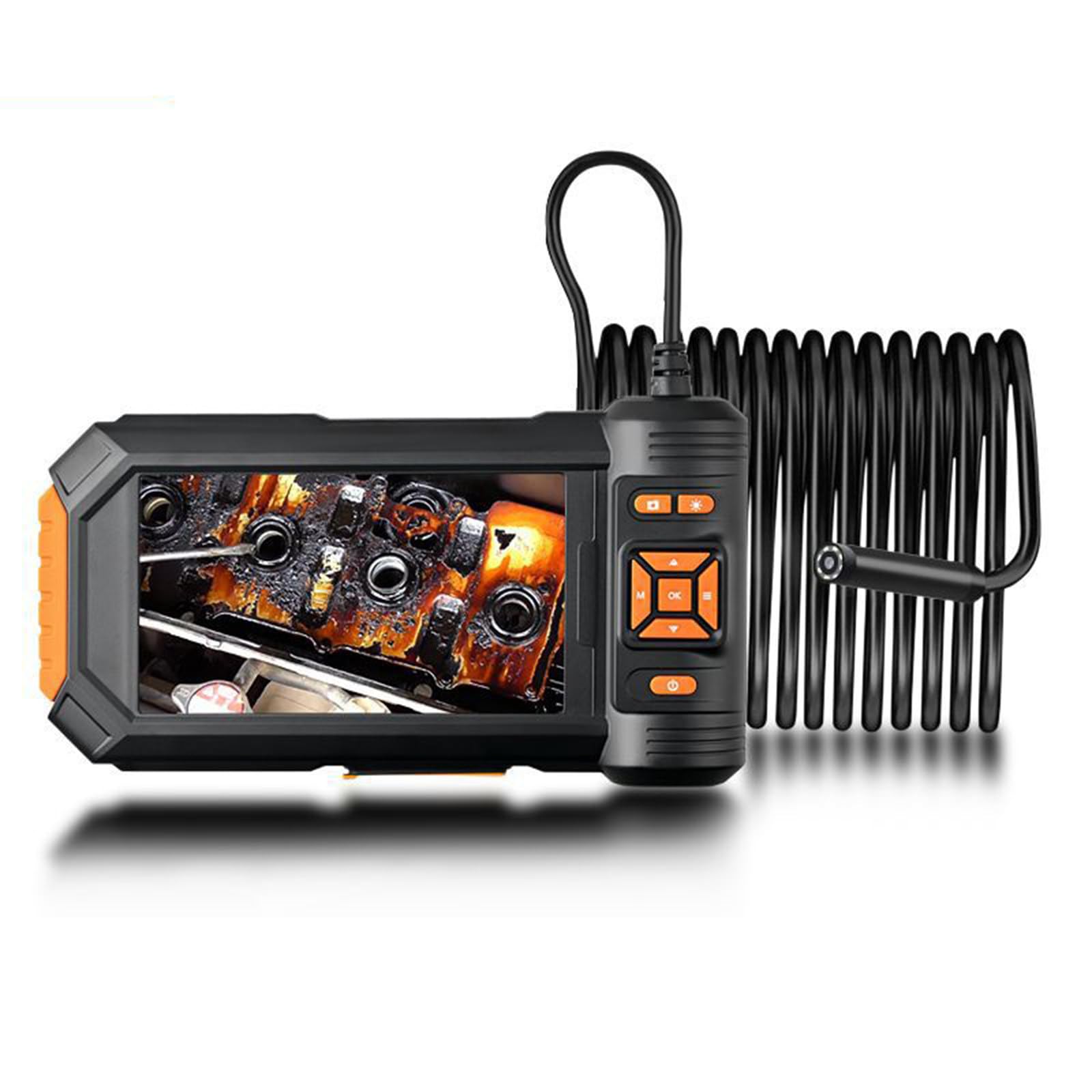 5-calowa kamera przemysłowa IPS LCD endoskopowa 8 mm 1080P HD cyfrowa kamera inspekcyjna z 8 diodami LED do kontroli samochodu,2-lens-2M