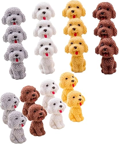 Gomas de borrar de animales, 20 unidades de borrador de perro, mini borradores para bolígrafos borradores 3D para cachorros, borradores encantadores