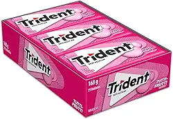 Chiclete Trident Tutti-frutti Sem Açúcar - Caixa com 21 unid. de 8g