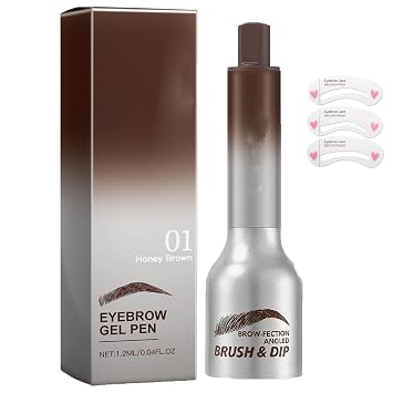 Liftique Brow Brush,Liquid Eyebrow Brush,Brow-Fection Angled Brush & Dip Liquid Eyebrow Gel, Long Lasting Waterproof Eyebrow Pencils,Multi-Purpose Non-Smudged Eyebrow Pen Light Brown