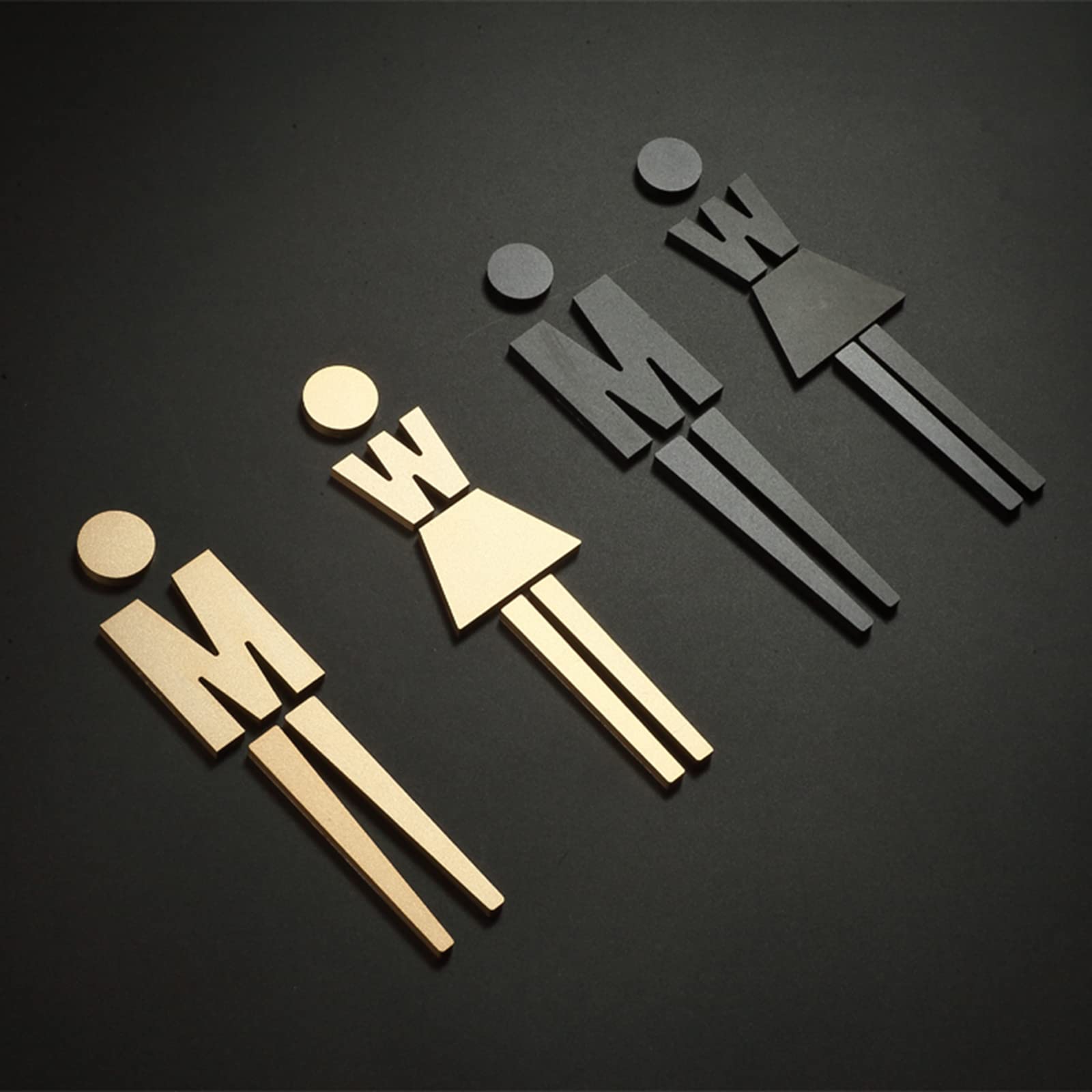 cartel para la puerta del baño, Letreros de baño unisex aluminio cepillado, decoración moderna for puertas for hombres y mujeres, símbolo, for oficinas, negocios restaurantes(B)