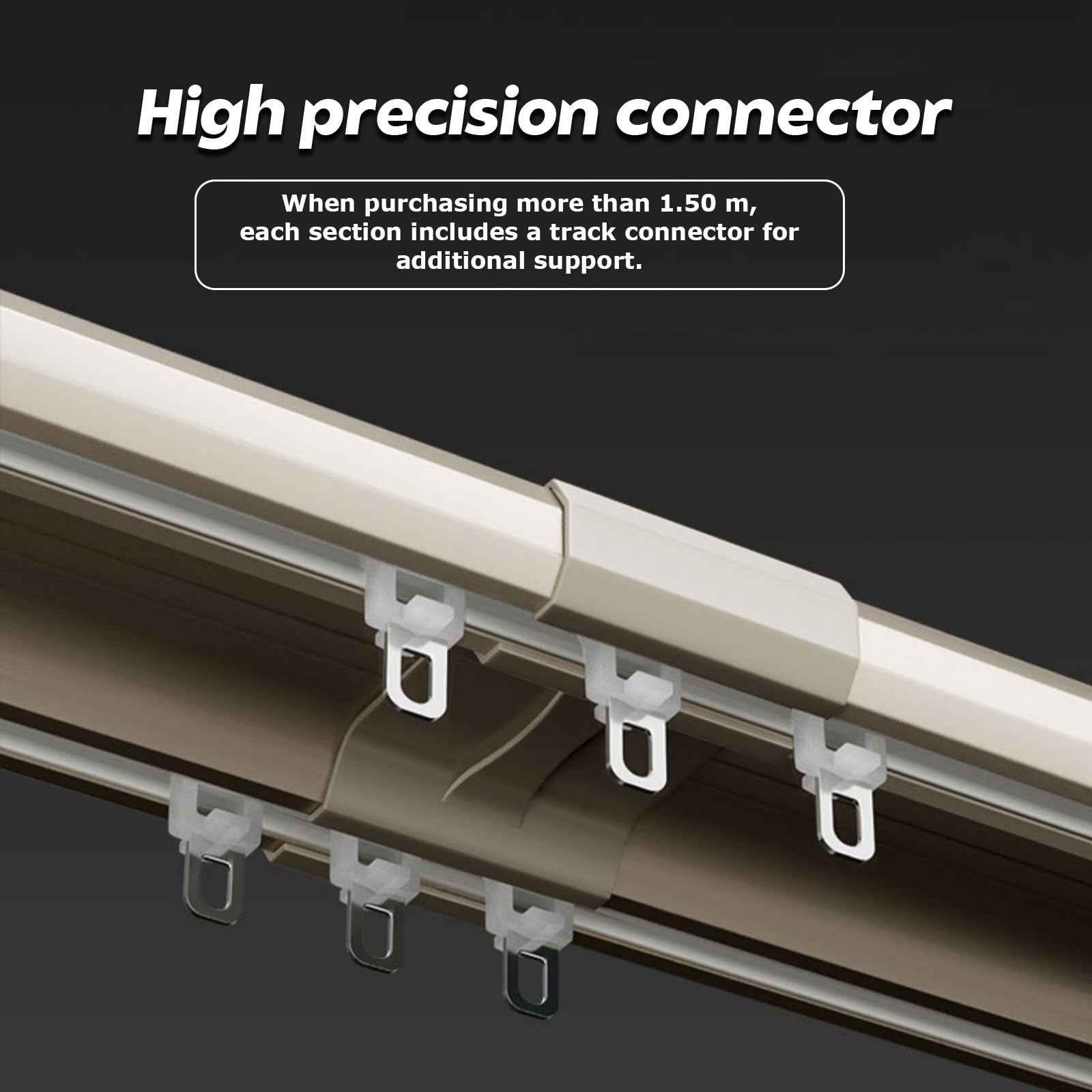 Scorrevole Binario per Tende Bastone per Tenda Pieghevole a Forma di L e U e S Binari Doppio per Tenda da Soffitto Divisoria con Angoli a 90° Asta per Tenda Doccia(Bianco,200cm/6.5ft (2*100cm))